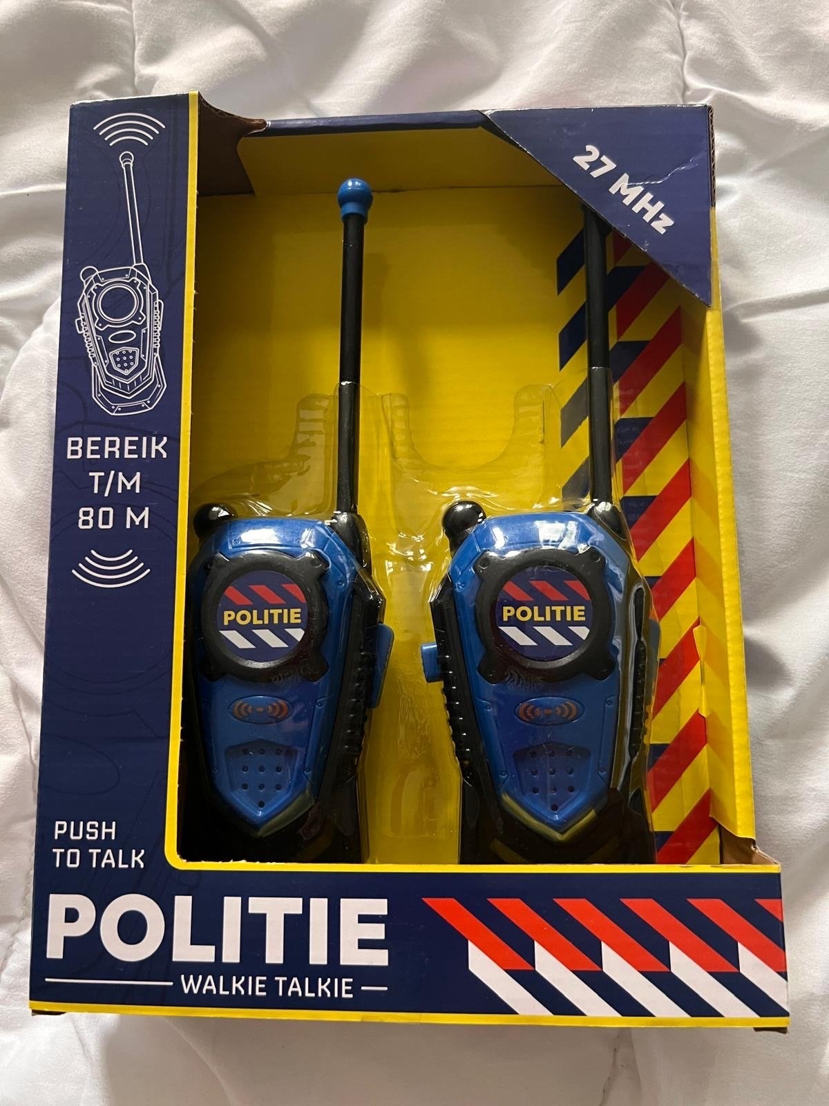 Politie Walkie Talkie Set - 27 MHz, Bereik tot 80M, Ophalen of Verzenden, Nieuw, Minder dan 2 km, Portofoon of Walkie-talkie