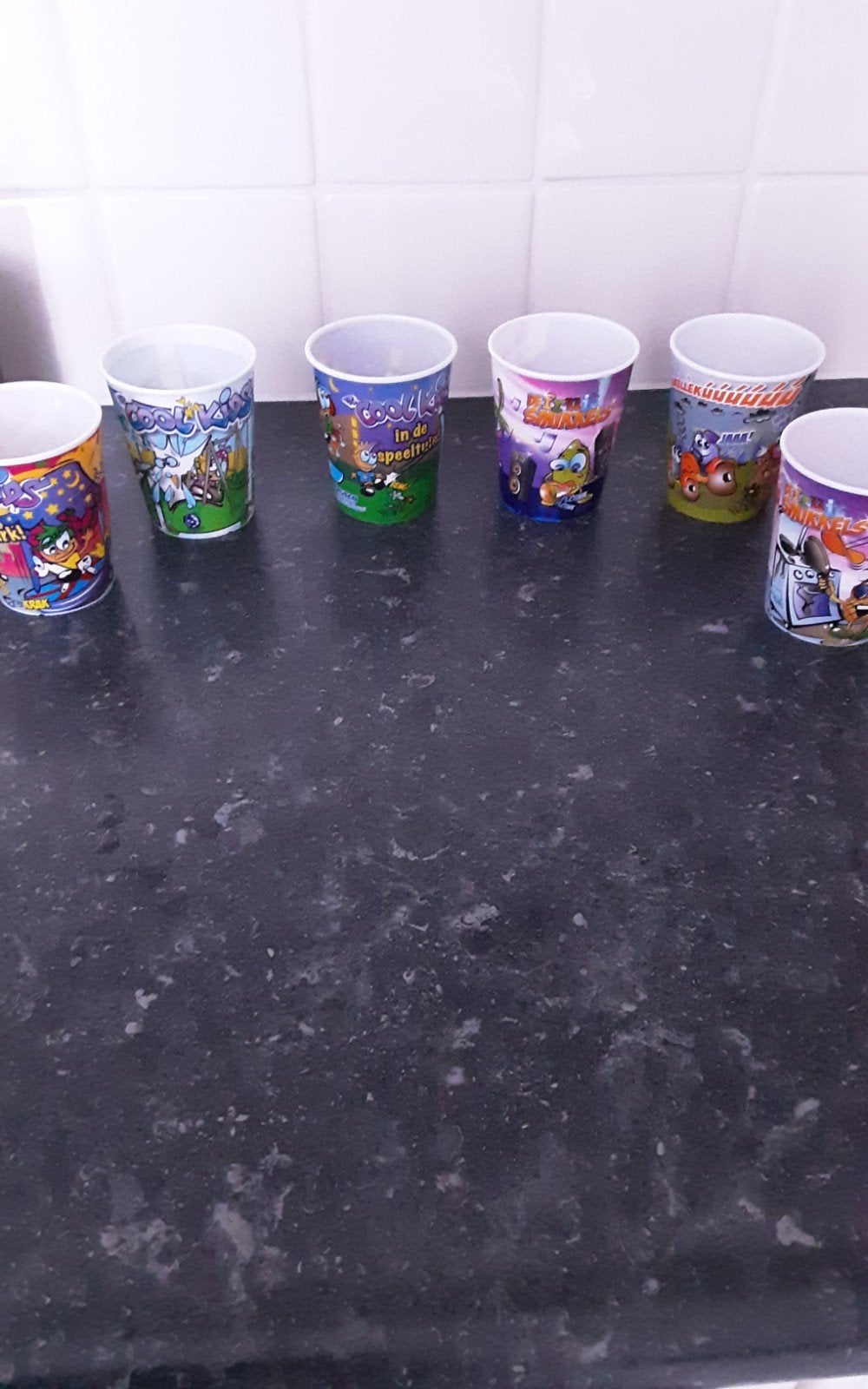 plastic  bekers 6 verschillende, Ophalen of Verzenden