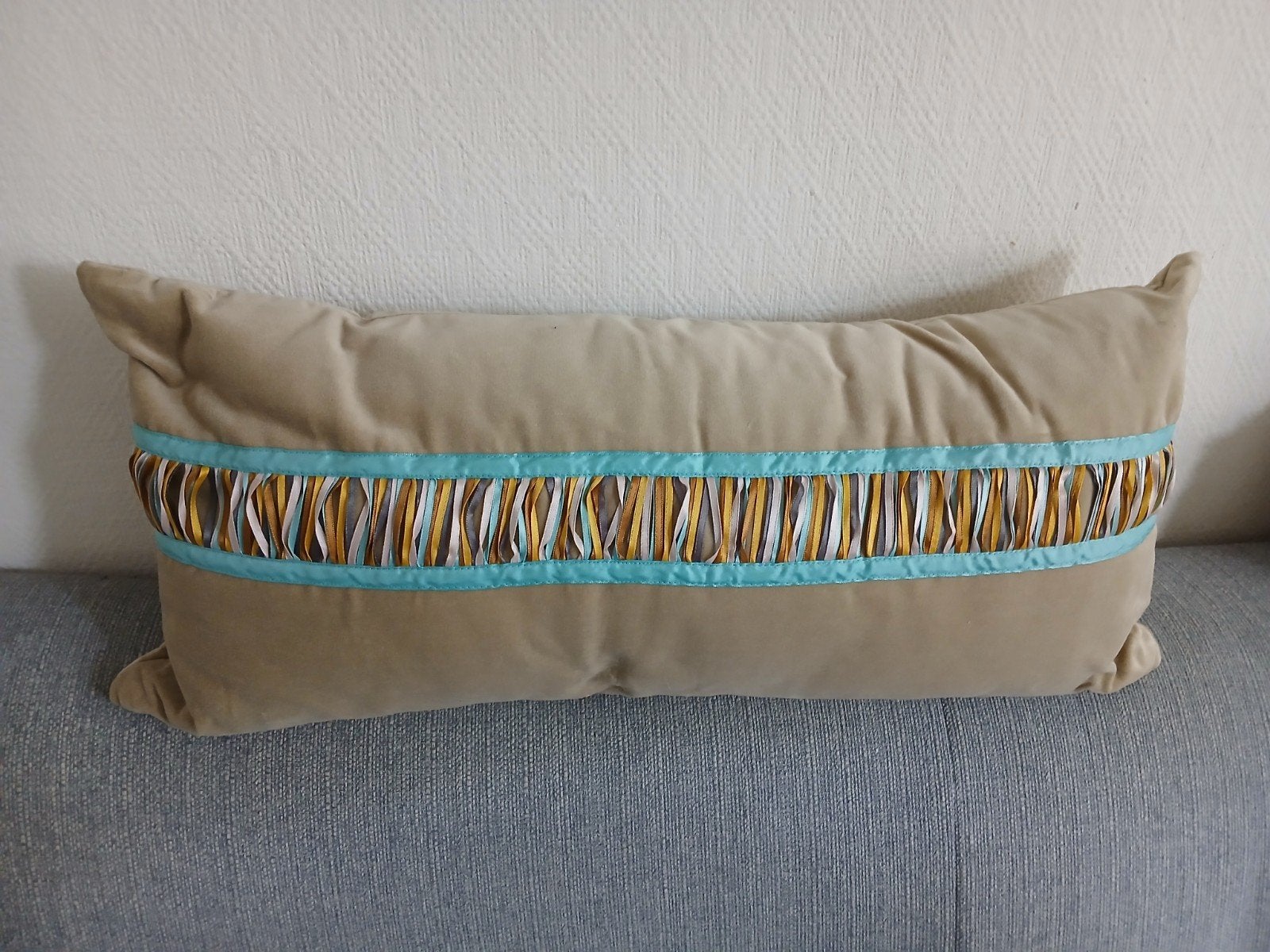 Mooi sierkussen  (60 x 25 cm)., Ophalen, Zo goed als nieuw, Rechthoekig