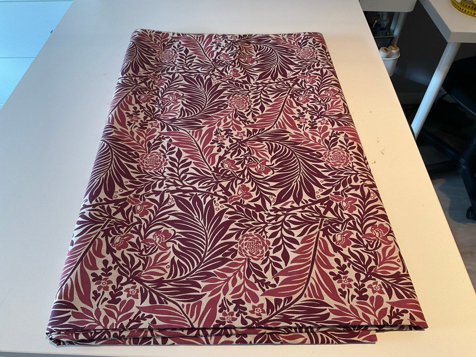 3,5 meter linnenlook stof met bloemenprint, Overige materialen, Meerkleurig, 120 cm of meer, Ophalen of Verzenden