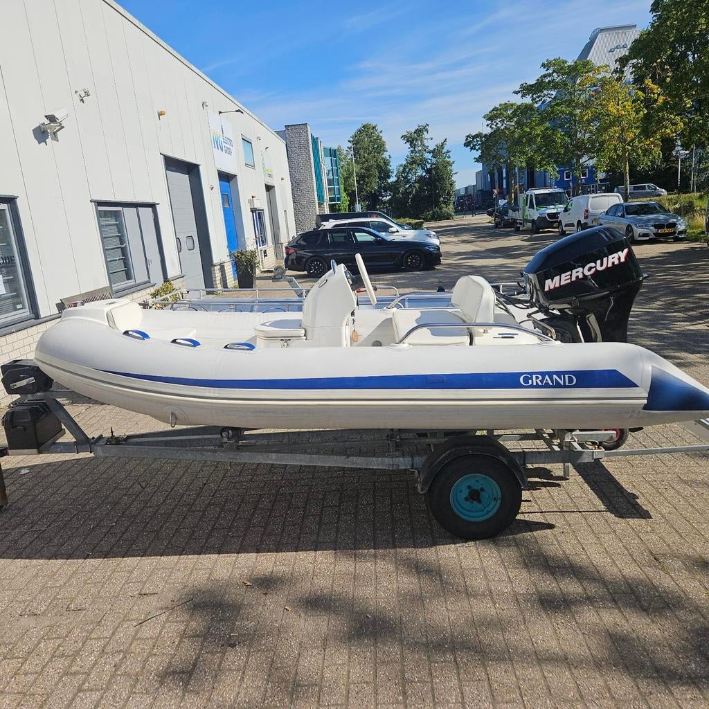Grand Goldline 380 met Mercury 40 PK - Perfecte RIB!, Ophalen of Verzenden, Gebruikt, Benzine, Overige materialen
