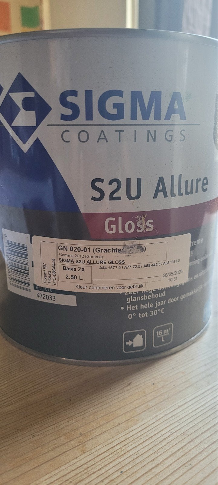Sigma S2U Allure Gloss Verf - 2.5L - Grachtengroen, Ophalen of Verzenden