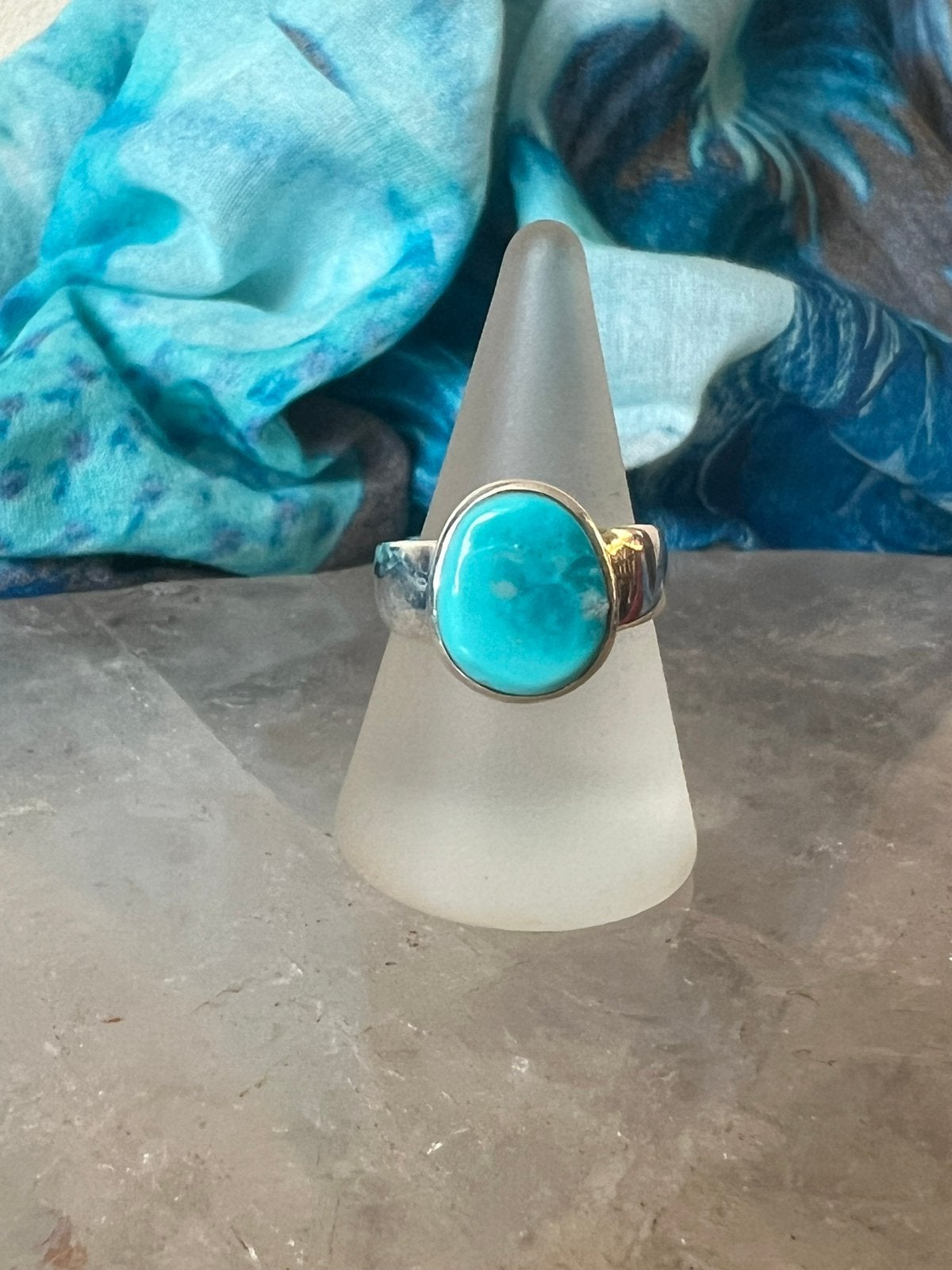 Turkoois turquoise sleeping beauty Arizona zeldzaam uniek, Sieraden, Tassen en Uiterlijk, Ringen, 18 tot 19, Blauw, Nieuw, Ophalen of Verzenden
