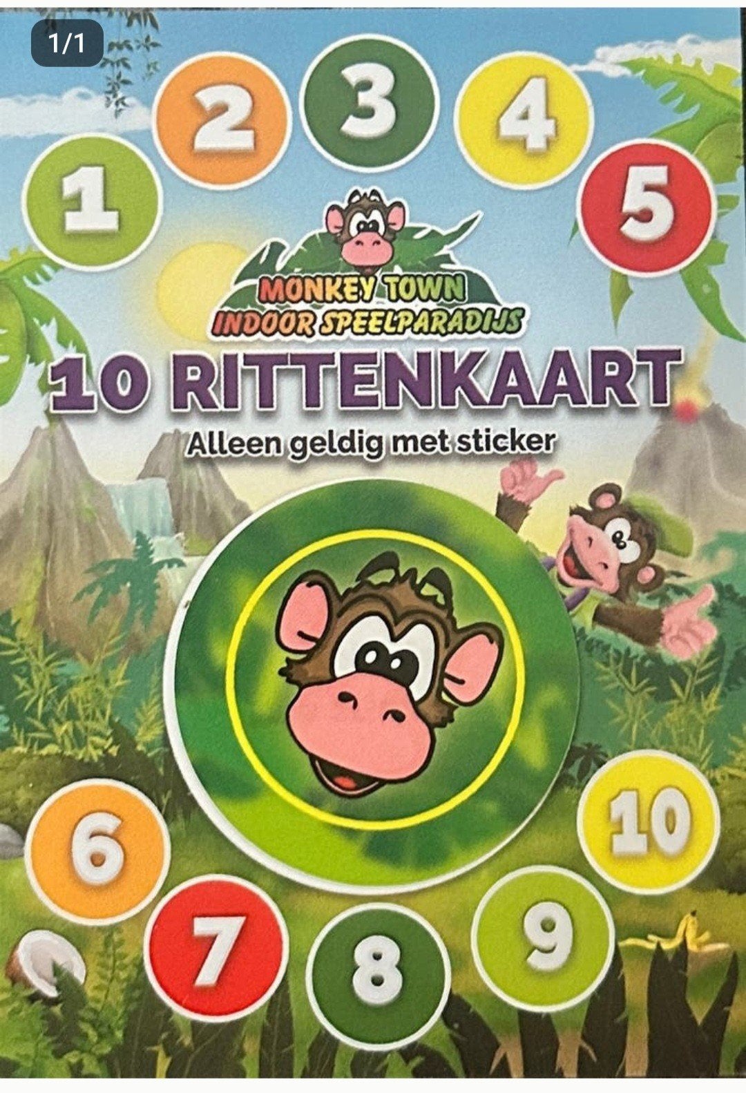 Monkey town 10 ritten kaart