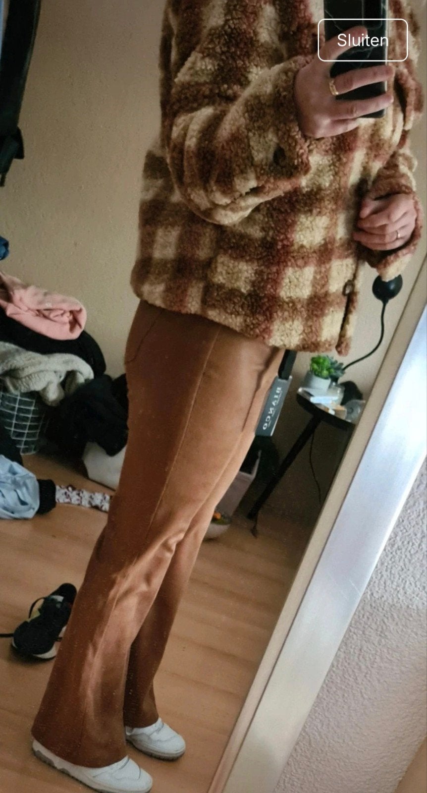 Bianco leer/suède  cognac kleurige broek maat 40, Kleding | Dames, Maat 38/40 (M), Bianco, Bruin, Ophalen of Verzenden