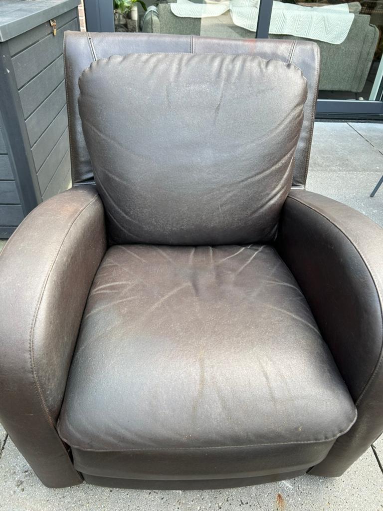Gratis! De man cave stoel, Ophalen, Gebruikt, 75 tot 100 cm, Leer