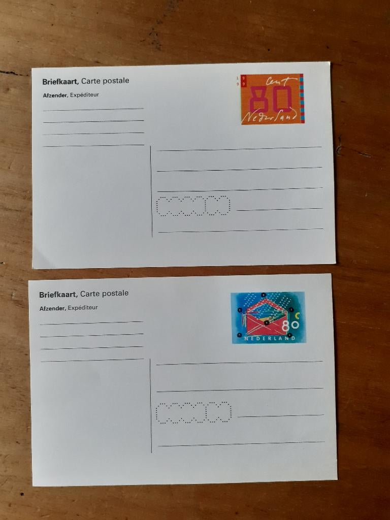 2 ongebruikte briefkaarten, Nederland, Postzegels en Munten, Postzegels | Nederland, Ophalen of Verzenden, Na 1940, Postfris