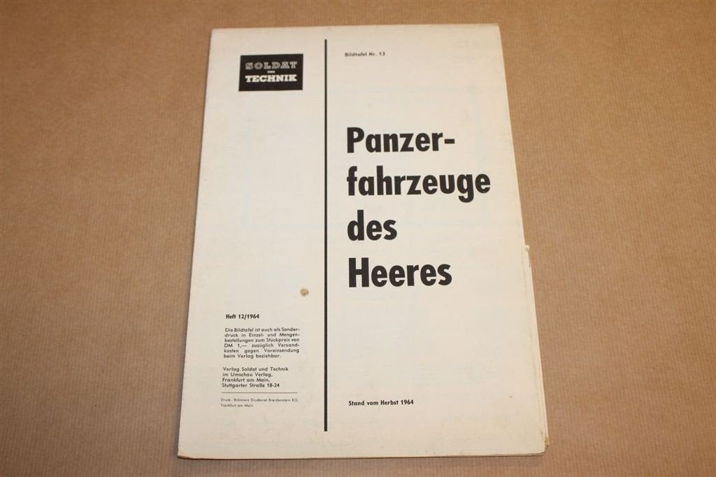 Uitklapplaat - Panzerfahrzeuge des Heeres 1964 !!, Ophalen of Verzenden, Tweede Wereldoorlog, Zo goed als nieuw, Overige onderwerpen