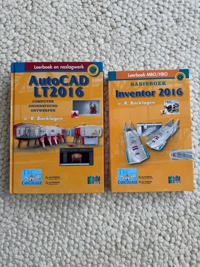 AutoCAD LT2016 en Inventor 2016 Basisboek - ir. R. Boeklagen, Ophalen of Verzenden, Zo goed als nieuw, Werktuigbouwkunde