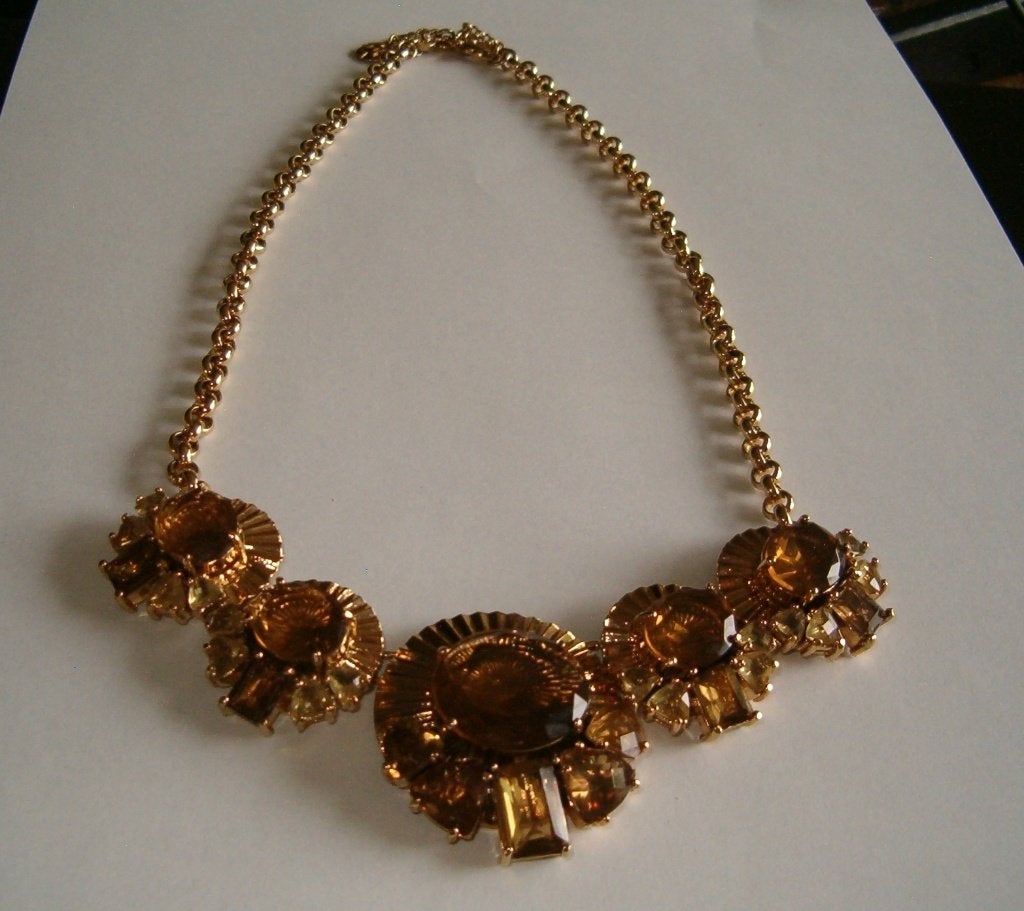 Vintage Monet ketting, art deco style, Overige materialen, Verzenden, Zo goed als nieuw, Goud