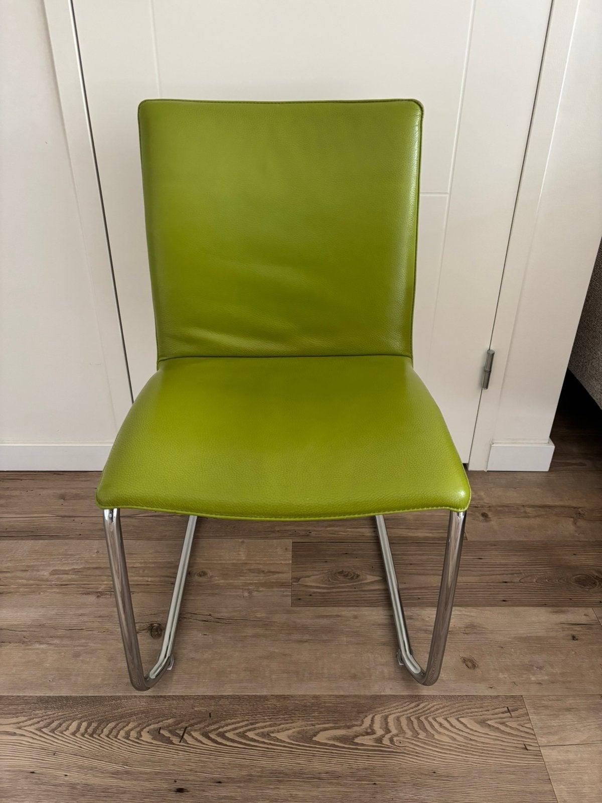 Leolux Freyr eetkamerstoel design stoel groen, Huis en Inrichting, Stoelen, Ophalen, Gebruikt, Overige kleuren, Leer