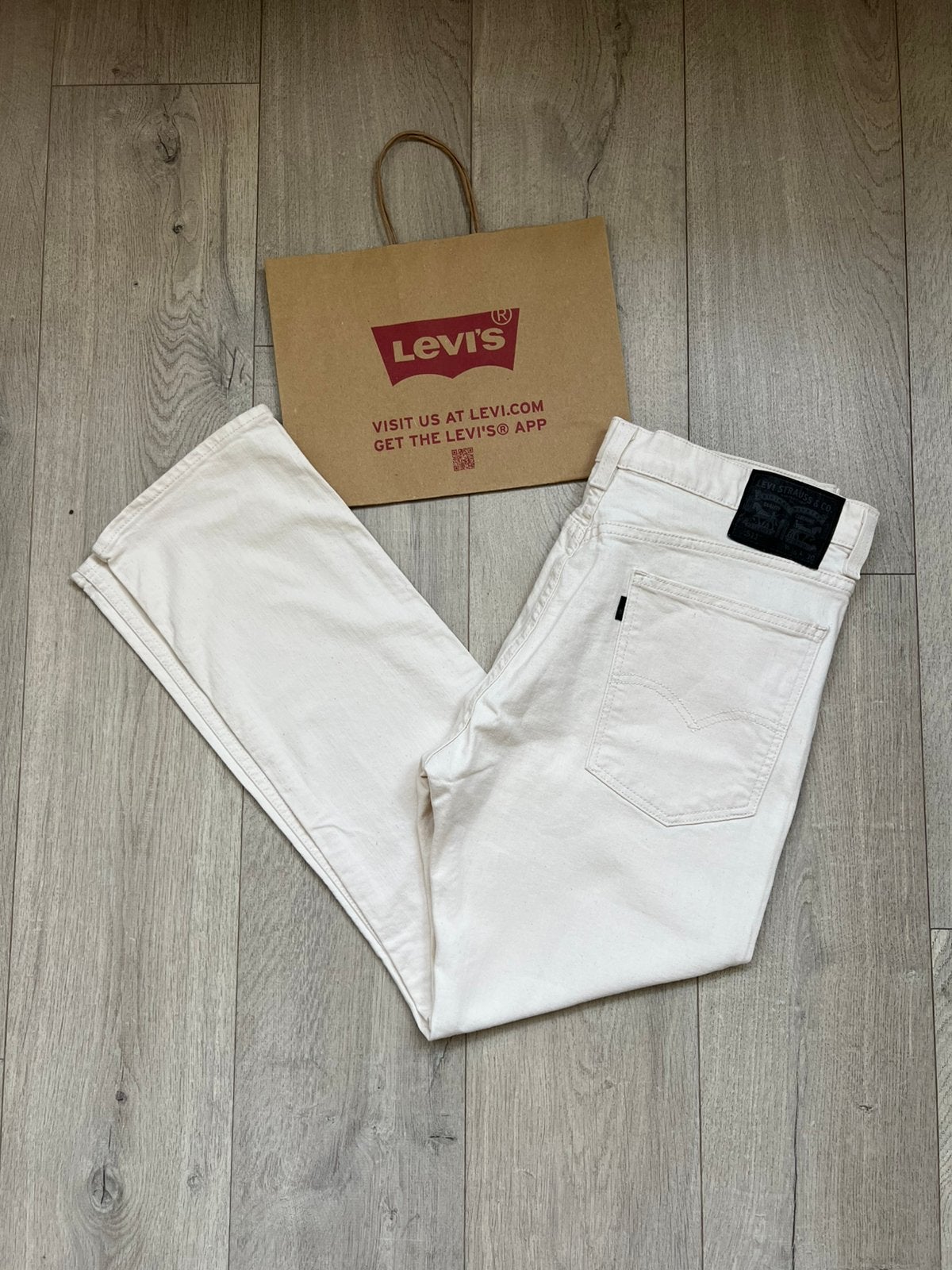 Levi’s 511 Jeans Wit - Maat 36-30, Kleding | Heren, Spijkerbroeken en Jeans, Verzenden, Zo goed als nieuw, Wit, W36 - W38 (confectie 52/54)