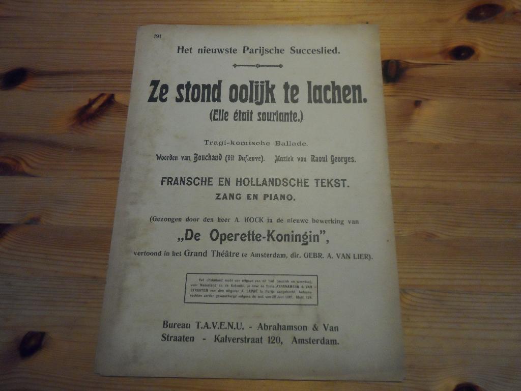 Ze stond oolijk te lachen - raoul georges, Zang, Gebruikt, Les of Cursus, Ophalen of Verzenden