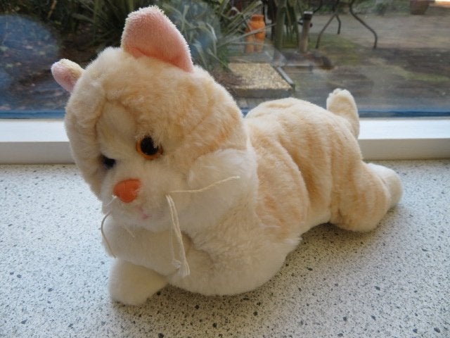Poes of kat merk Robetoy fluweelzacht velours meet ca 30 cm, Ophalen of Verzenden, Zo goed als nieuw, Met label, Kat