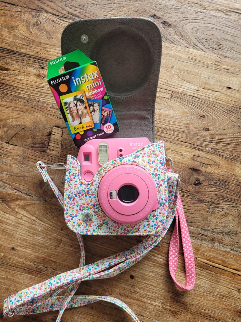 Fujifilm Instax mini 9  roze met beschermhoes + foto's, Ophalen of Verzenden, Gebruikt, Fuji, Geen optische zoom