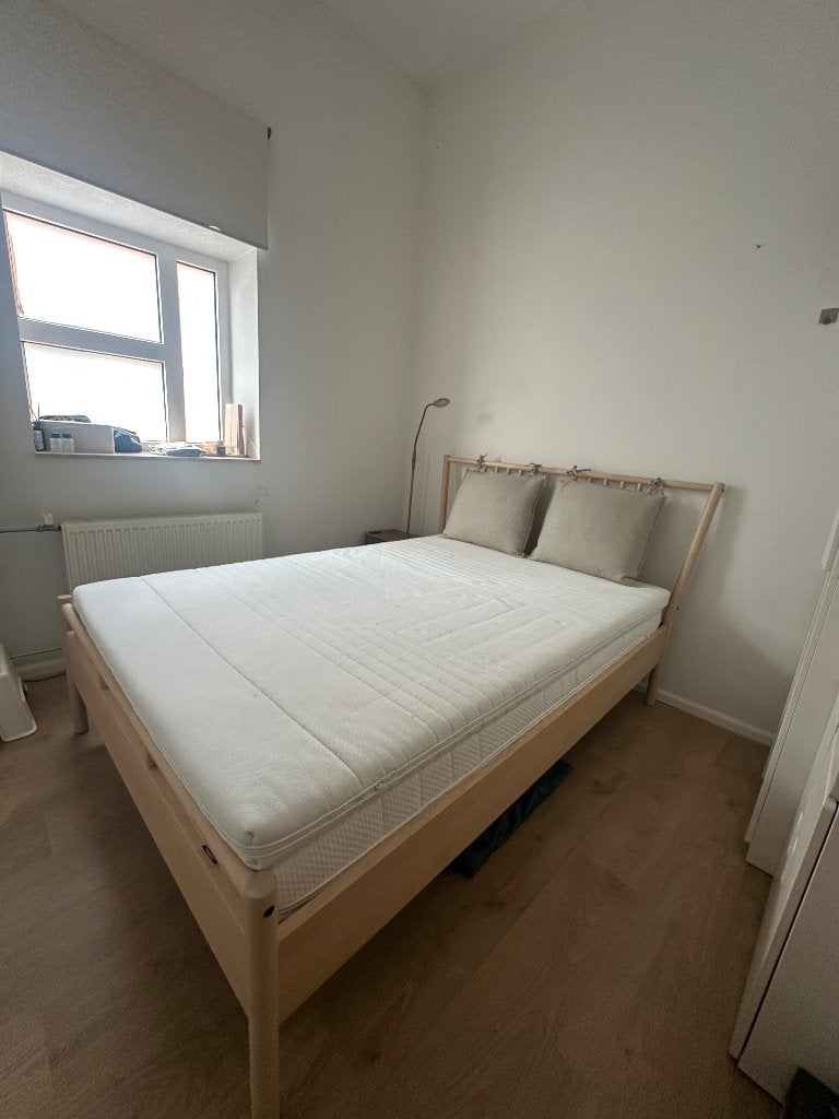 1.40m bed incl. Matras en topper, Huis en Inrichting, Ophalen, Beige, Tweepersoons, 140 cm