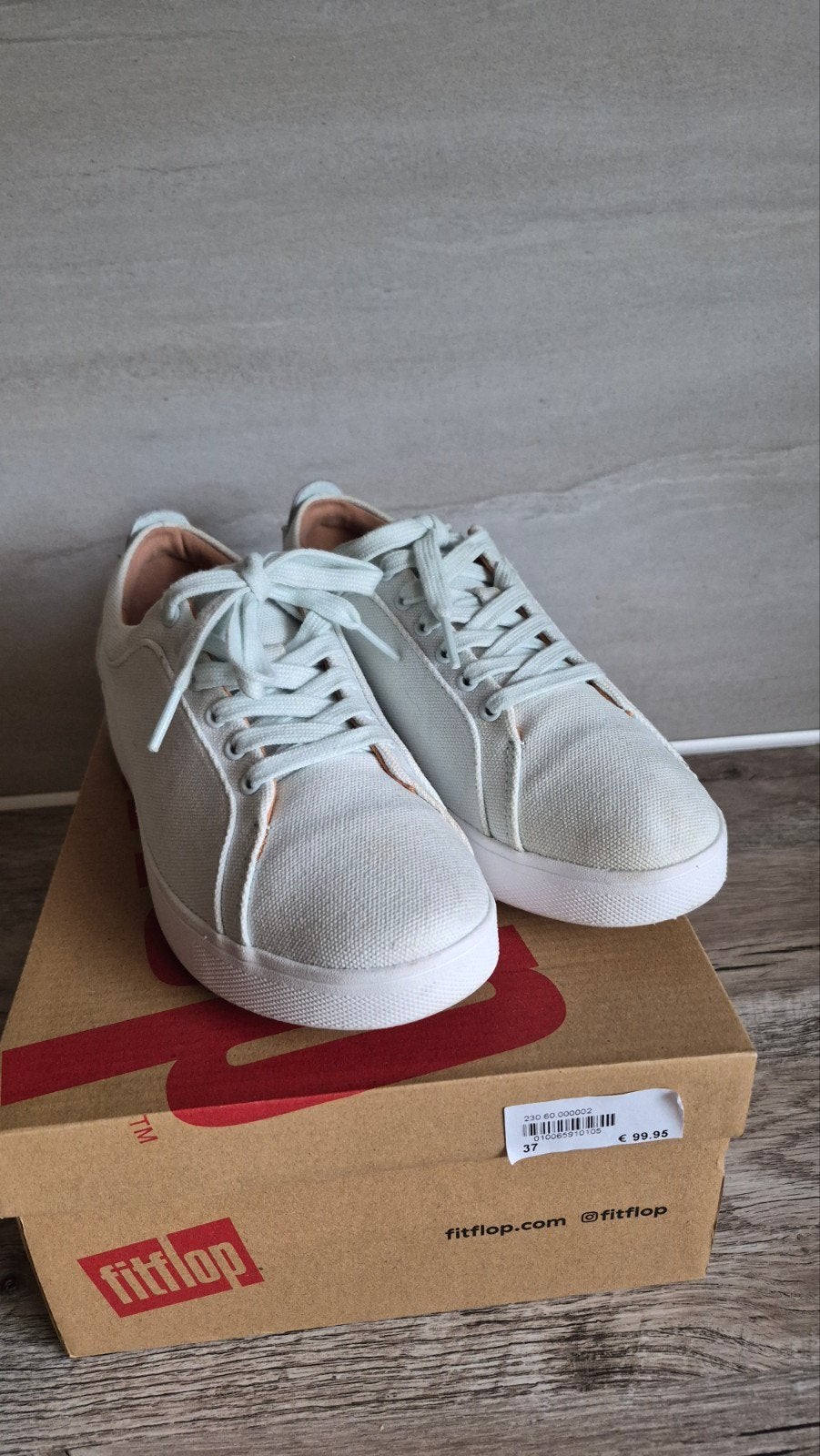 Fitflop Rally Canvas Trainers - Seafoam Blue - Maat 37, Nieuw, Ophalen of Verzenden, Sneakers of Gympen, Fitflop