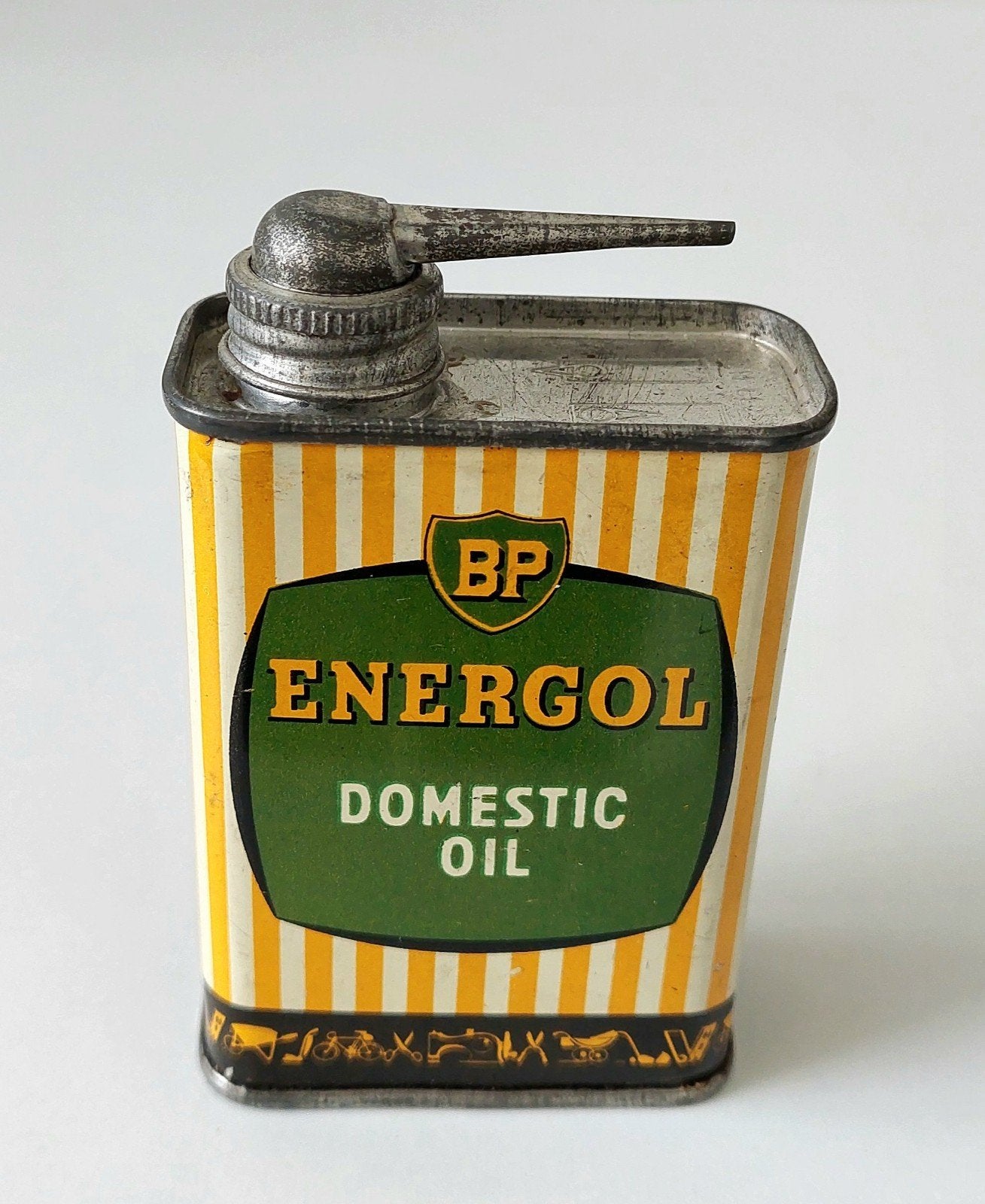 Oud BP Energol Olieblikje Reclame Olie Blik, Verzamelen, Verzenden, Gebruikt, Verpakking