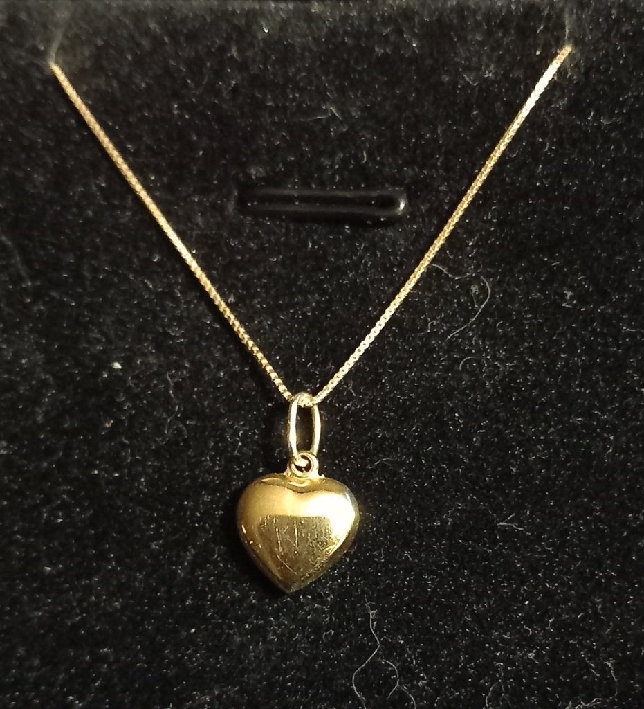 Gouden ketting 45 cm. met hanger €240,-, Met hanger, Verzenden, Zo goed als nieuw, Goud
