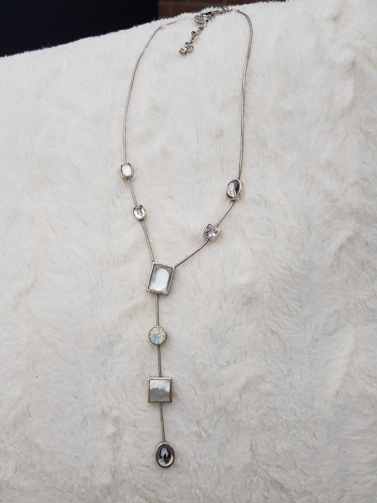Vintage Dyrberg Kern Ketting met Kristallen en Parelmoer, Ophalen of Verzenden