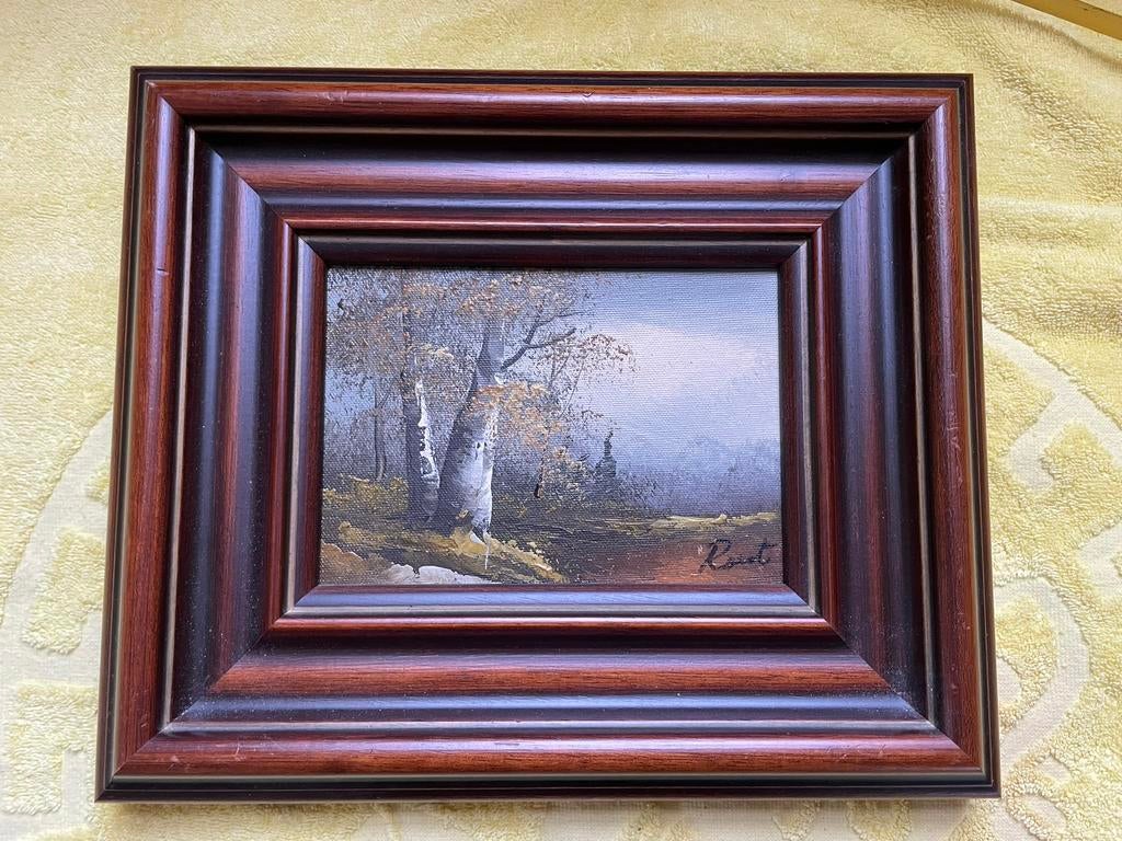 Olieverf berkenbomen landschap, Ophalen of Verzenden
