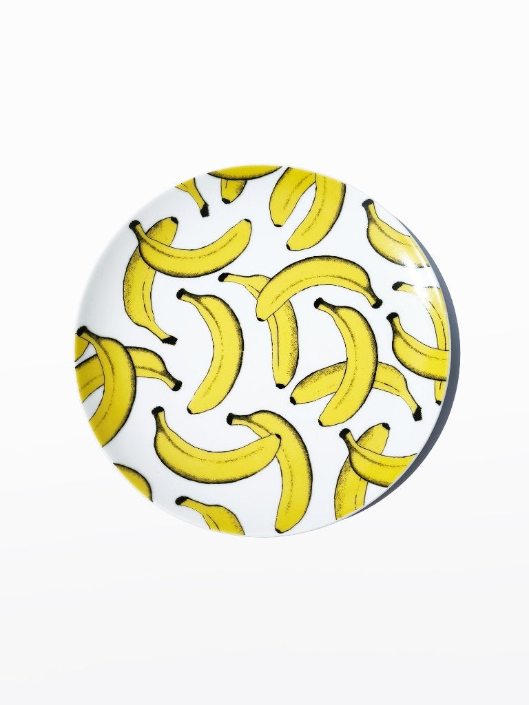 Bord, bananen print, H&M Home, Verzenden, Keramiek, Zo goed als nieuw, Bord(en)