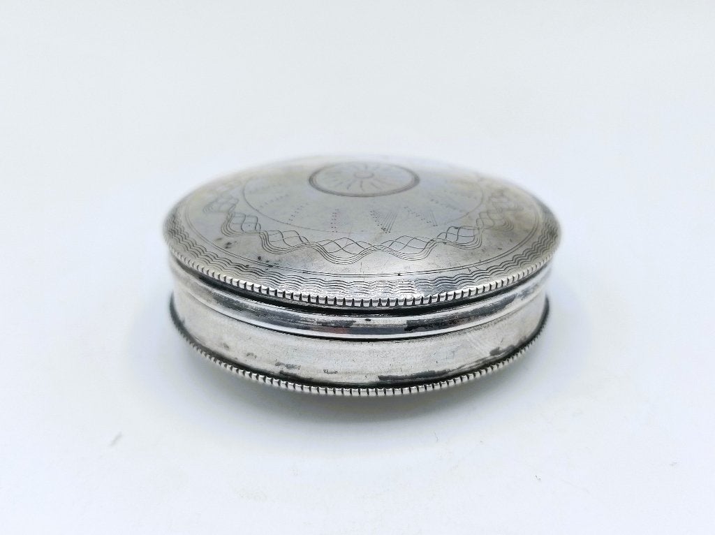 Zilveren pepermuntdoosje, C. van Dam Kooijman, 1829, Verzenden, Zilver