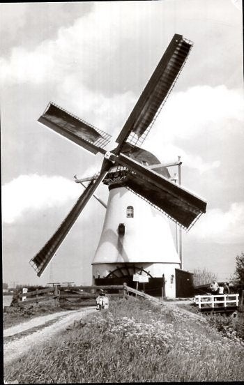 (ZH031) Ansichtkaart Alblasserdam Kortlandse molen 1974, Ophalen of Verzenden, 1960 tot 1980, Ongelopen, Zuid-Holland
