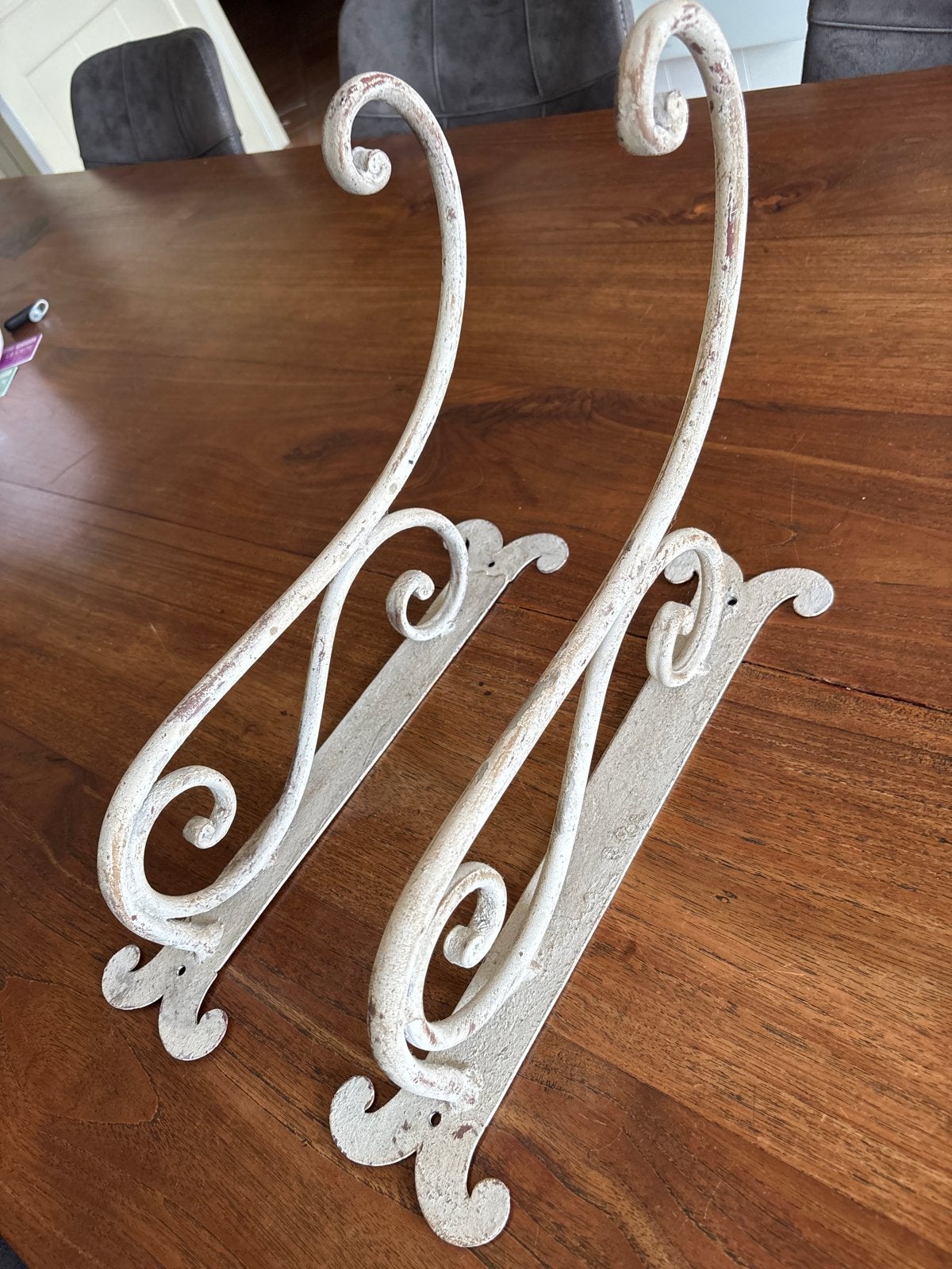 Set van 2 decoratieve metalen haken - Brocante stijl, Ophalen