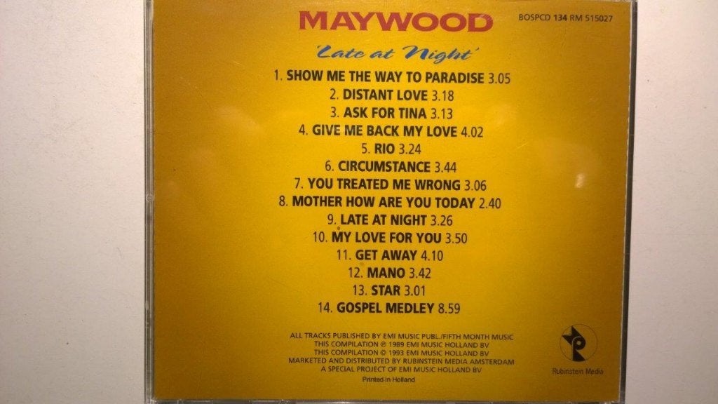 Maywood - Late At Night, Cd's en Dvd's, Cd's | Pop, Ophalen of Verzenden, Zo goed als nieuw, Pop, Album