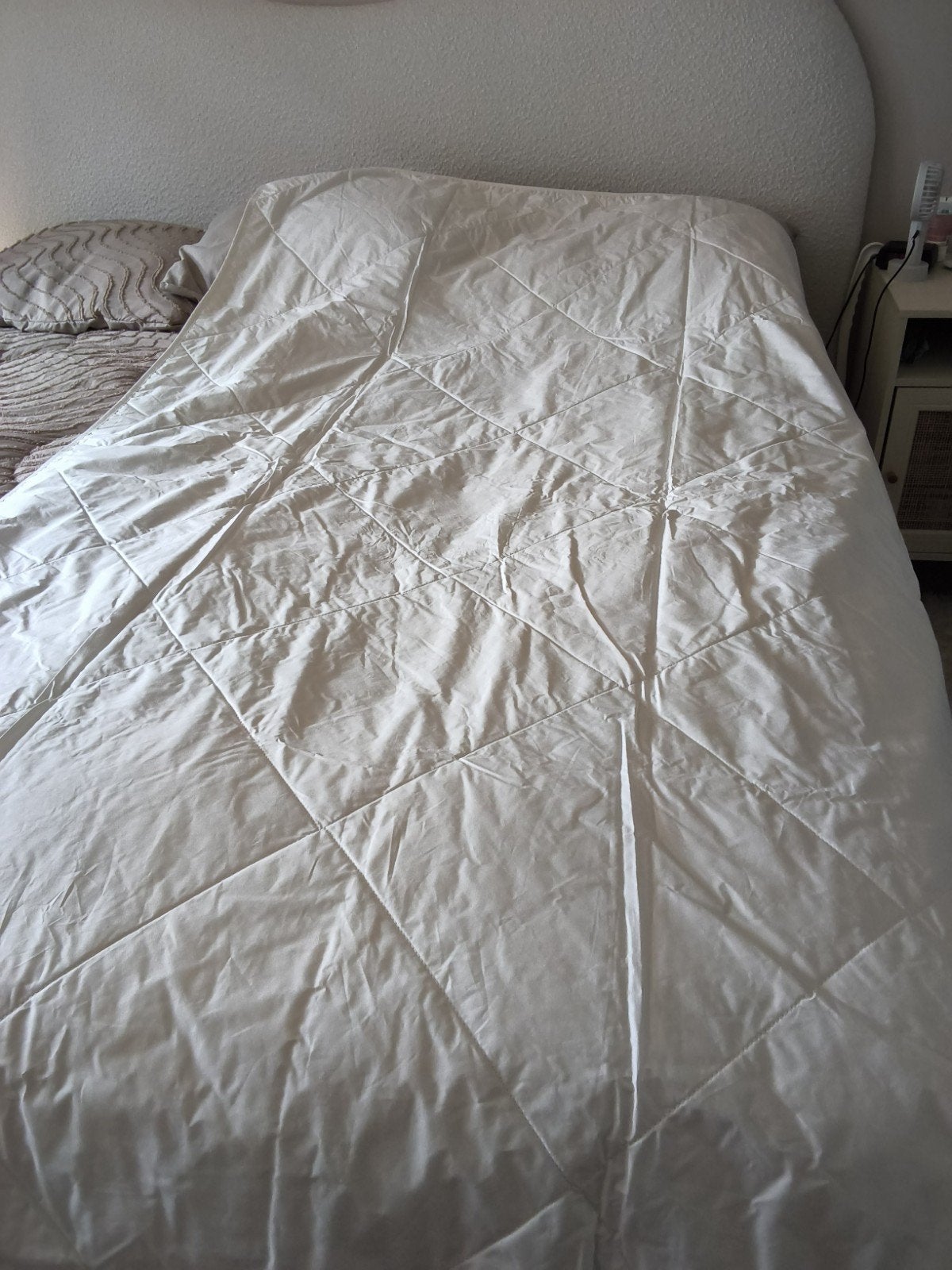 Nieuw bamboe zomerdekbed 140x220 cm, Eenpersoons, Wit, Nieuw, Ophalen of Verzenden