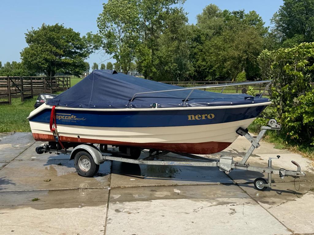 Topcraft Millennium Editie 15 pk. Incl Kanteltrailer., Watersport en Boten, 10 tot 30 pk, 15 pk, Viertaktmotor, Ophalen of Verzenden