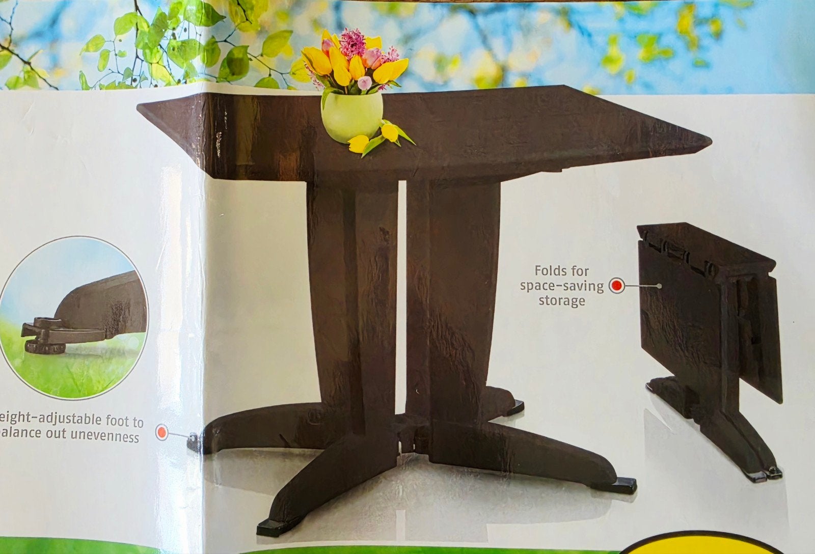 Inklapbare tuintafel - Compact en weerbestendig, Ophalen, Rechthoekig, Kunststof
