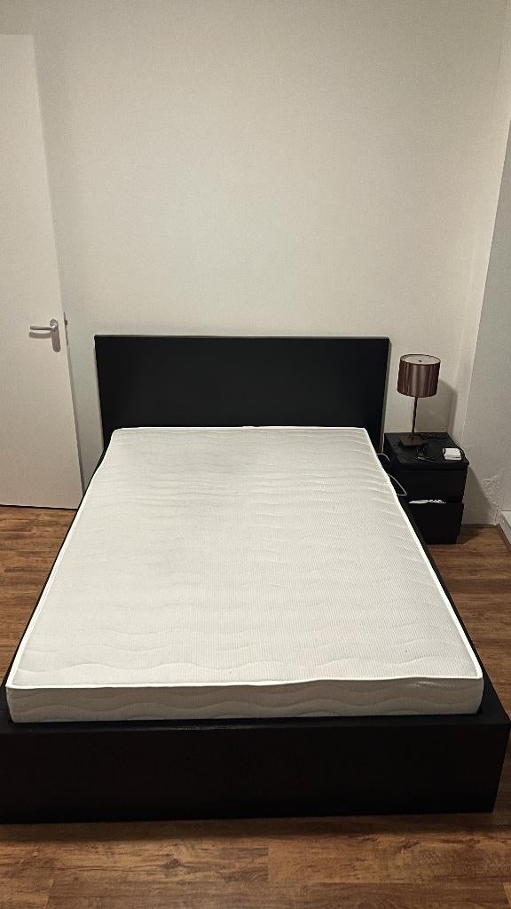 Ikea Bed with Mattress 180x200, Ophalen, Gebruikt, Eenpersoons, Bruin