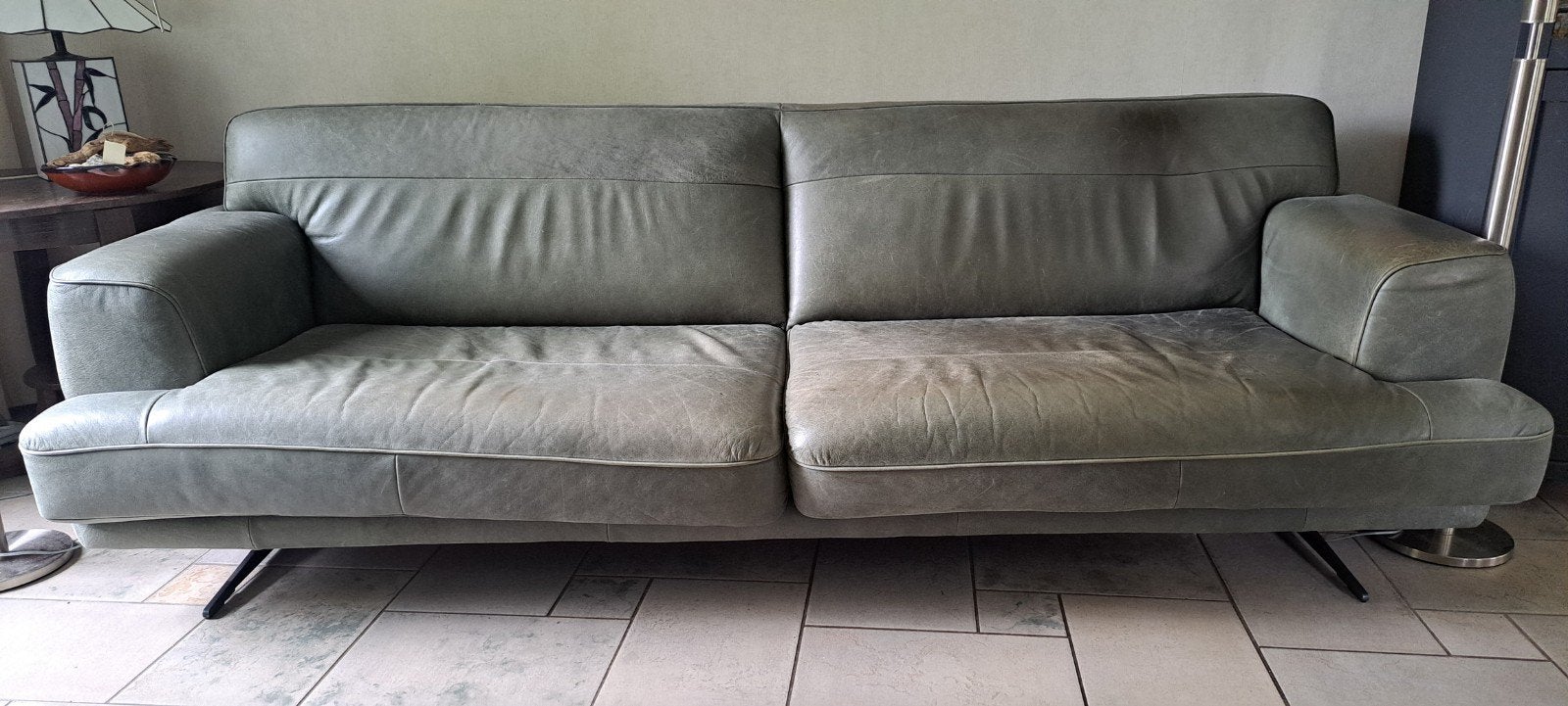 stoere leren bank , xooon phoenix, Ophalen, Gebruikt, Driepersoons, Rechte bank