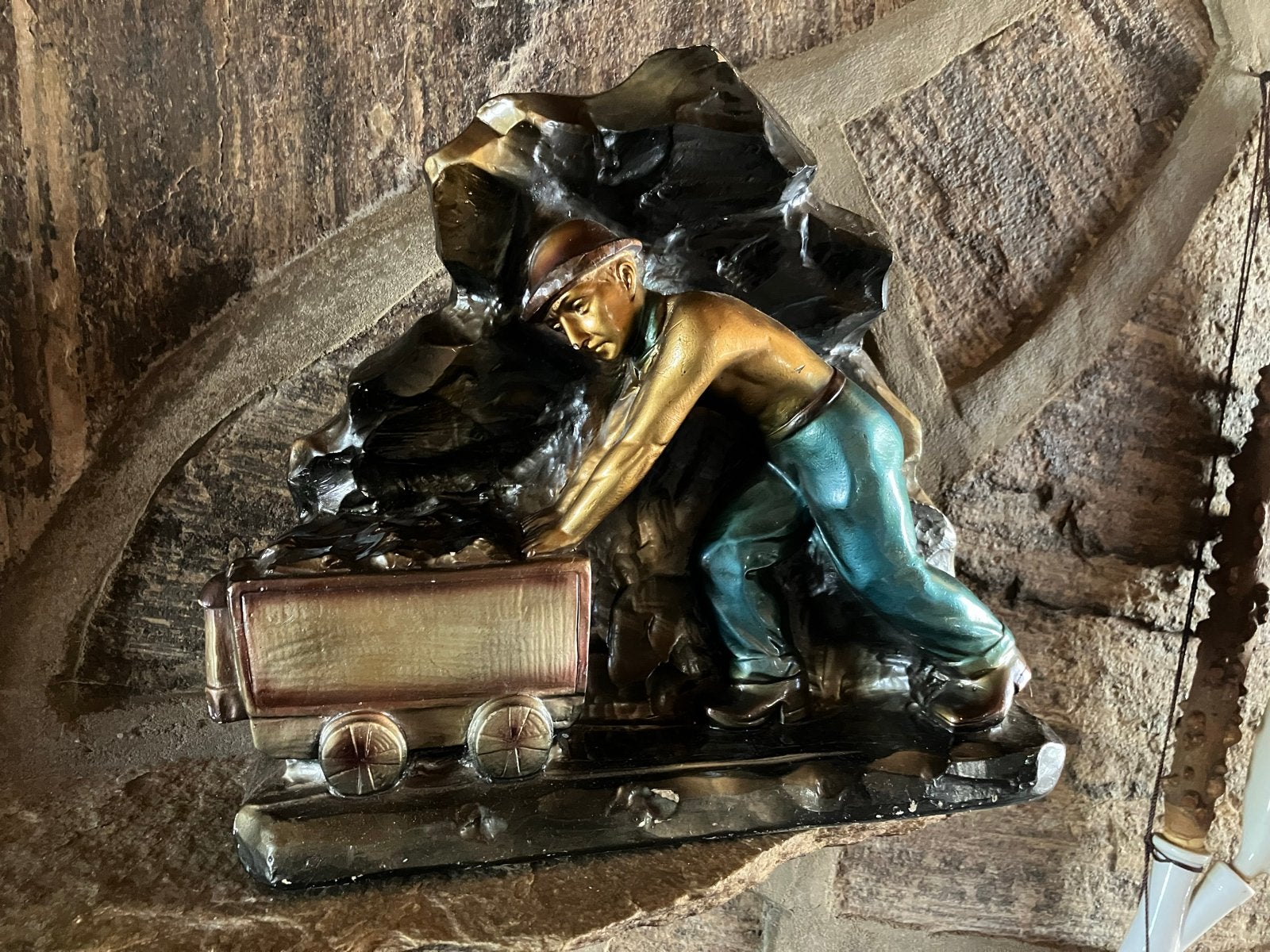 Vintage mijnwerker sculptuur - Rendvar '89, Ophalen of Verzenden, Beeld, Composieten, Meerkleurig
