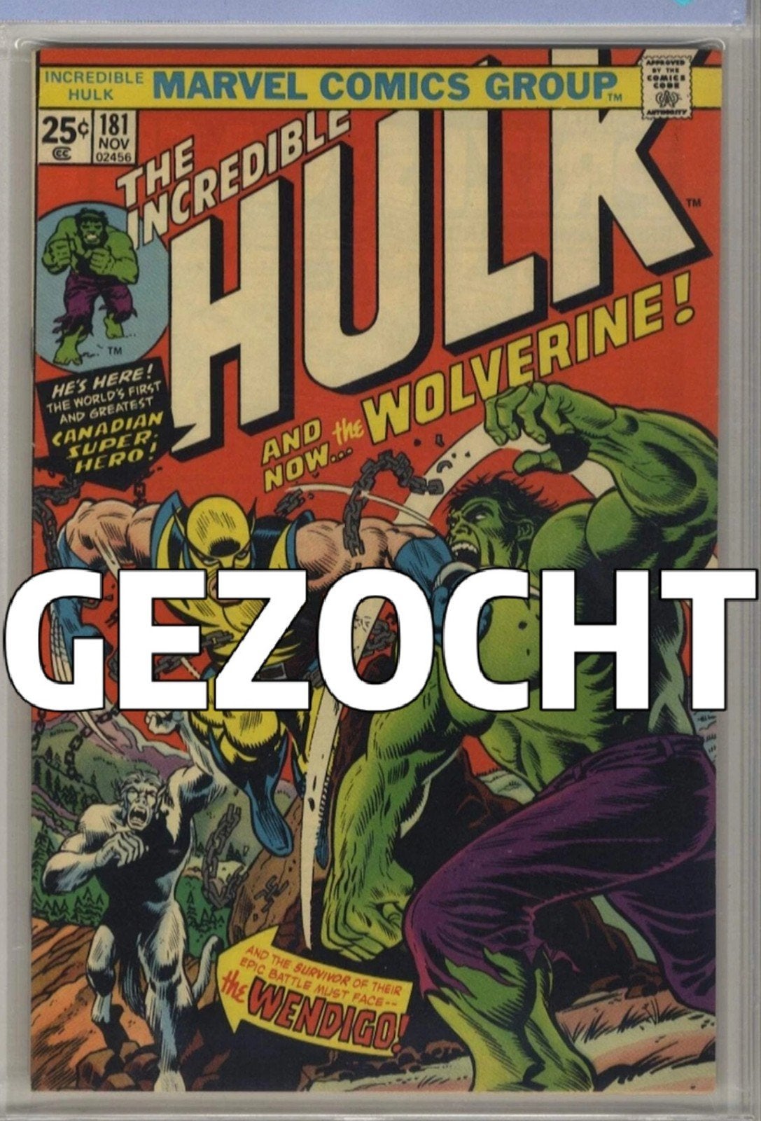 GEZOCHT: Incredible Hulk #181 (1974), Boeken, Strips | Comics, Eén comic, Marvel Comics, Europa, Ophalen of Verzenden