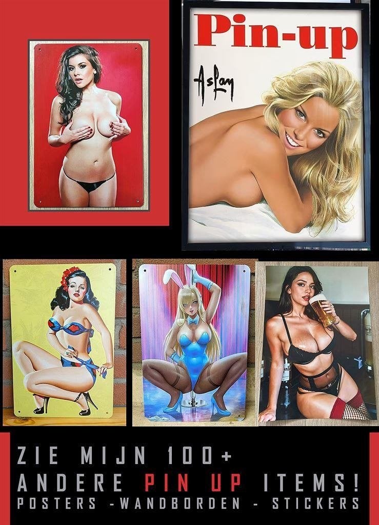 Kunst Print | Pin up Poster Sexy Jessica Rabbit, Verzamelen, Verzenden, Kuifje, Nieuw, Beeldje of Figuurtje