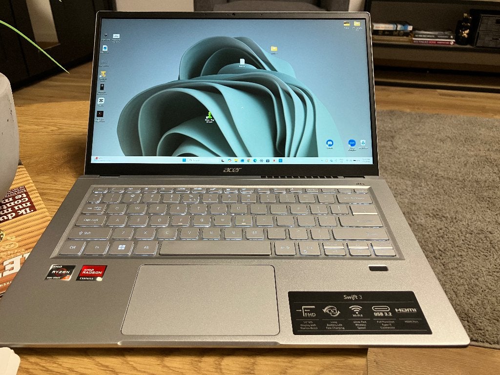 Acer Swift 3, Computers en Software, Windows Laptops, Qwerty, AMD Ryzen 5 5500U with Radeon Graphics, 14 inch, Zo goed als nieuw