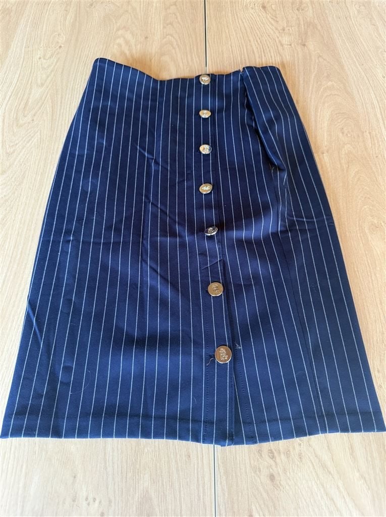 Ralph Lauren Blauwe Rok met Knopen - Maat S/P, Maat 38/40 (M), Blauw, Ophalen of Verzenden, Zo goed als nieuw