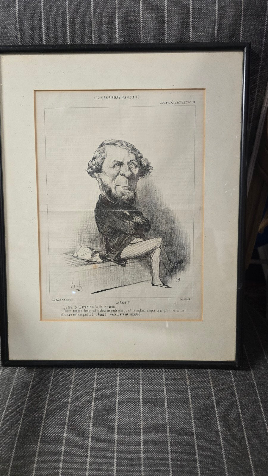 originele 19e-eeuwse lithografie van Honoré Daumier., Antiek en Kunst, Ophalen of Verzenden