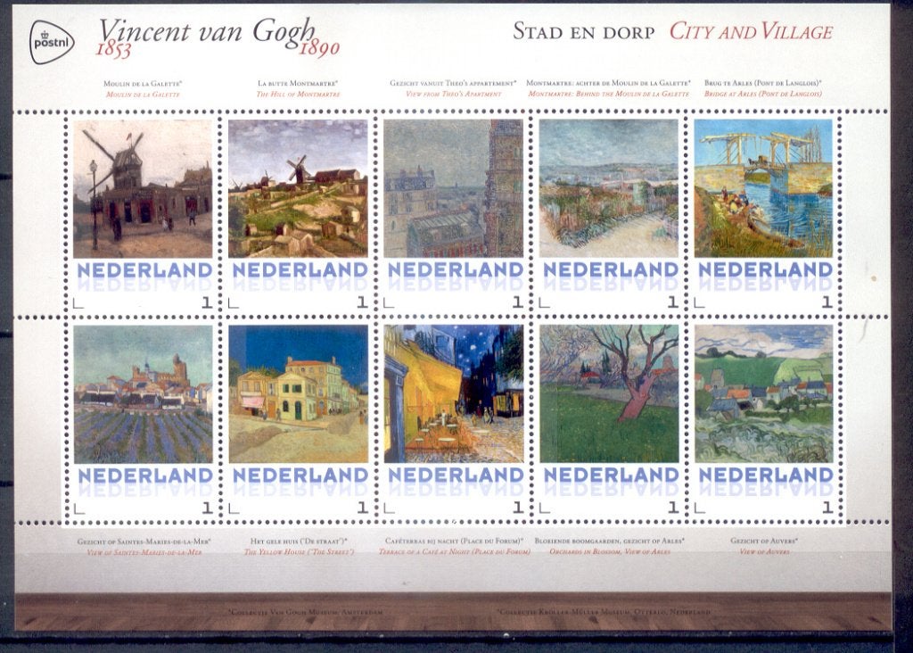 vel persoonlijke zegels pf vincent van gogh - stad en dorp, Ophalen of Verzenden, Na 1940, Postfris