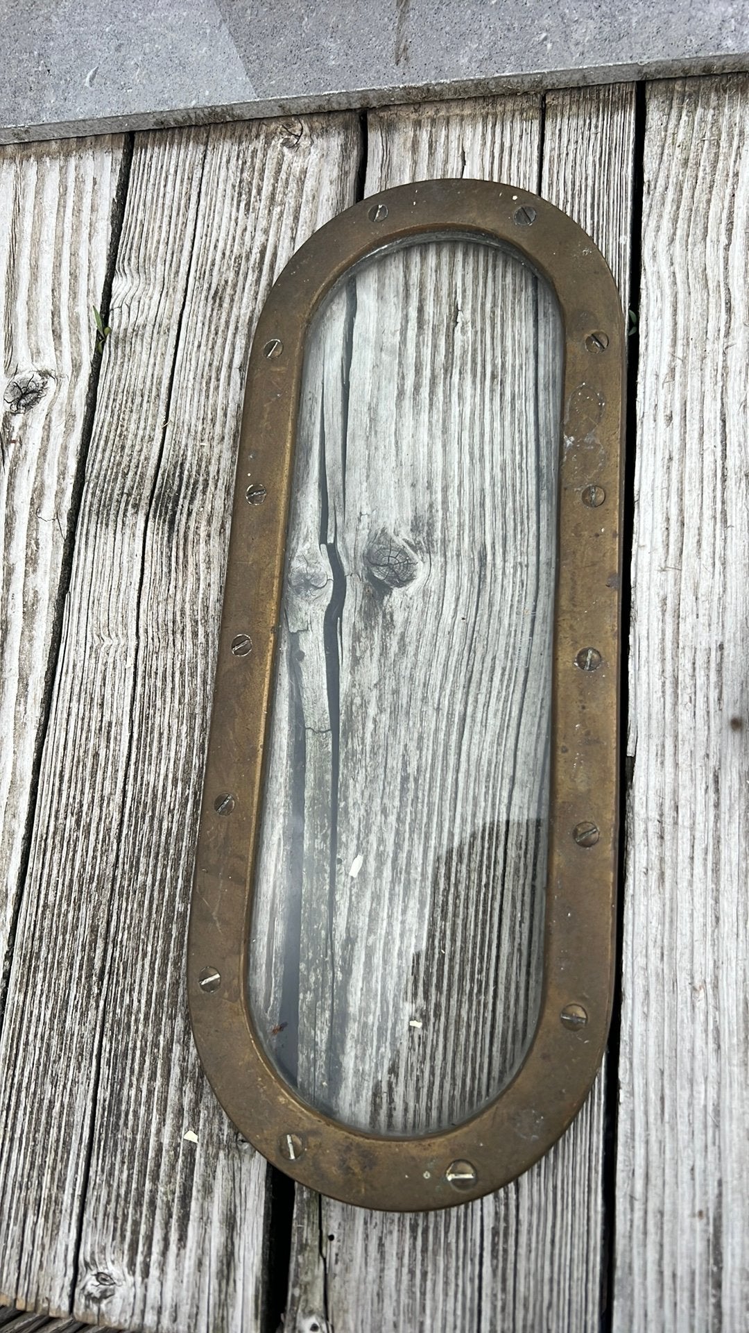 Ovale Patrijspoort Messing - 33x13 cm, Ophalen of Verzenden, Gebruikt, Overige typen