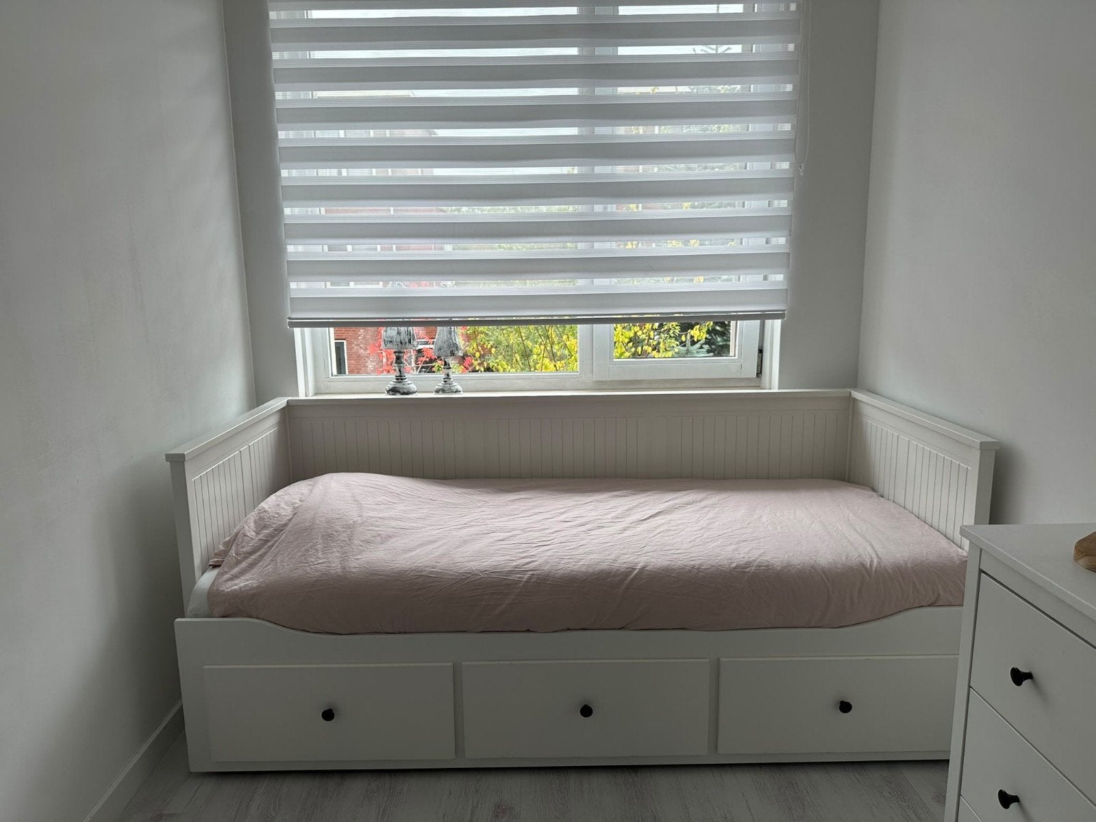 IKEA Hemnes bedbank met 3 lades, Ophalen, Gebruikt, Wit, Tweepersoons