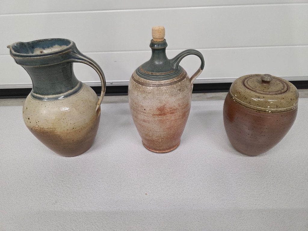3 stuks handgedraaide keramiek, Ophalen of Verzenden