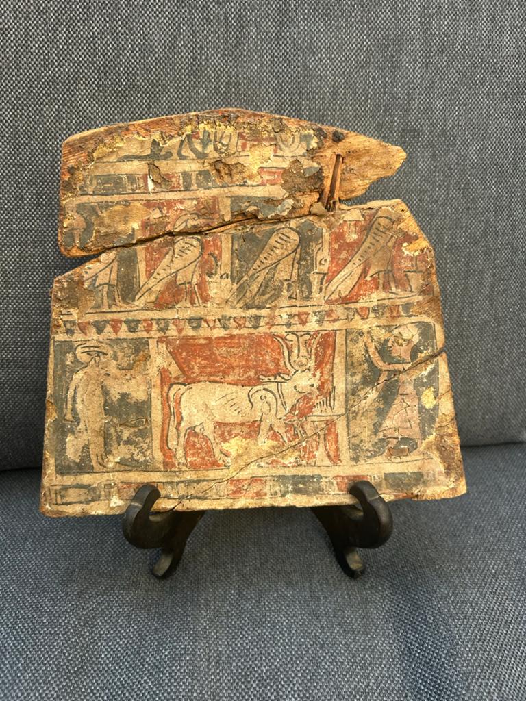 Egypte Egyptisch Ptolemaïsch/Late Rijk Hathor Koe Hout Gesso, Ophalen of Verzenden