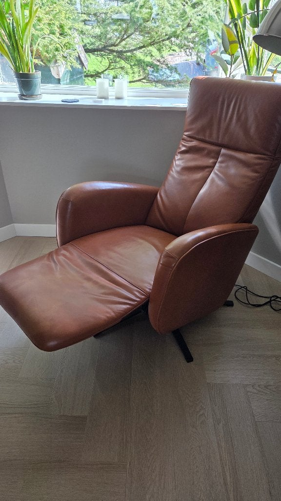 Massage sta op stoel. Relaxstoel.met lift, Huis en Inrichting, Ophalen, Gebruikt, Minder dan 75 cm, Leer