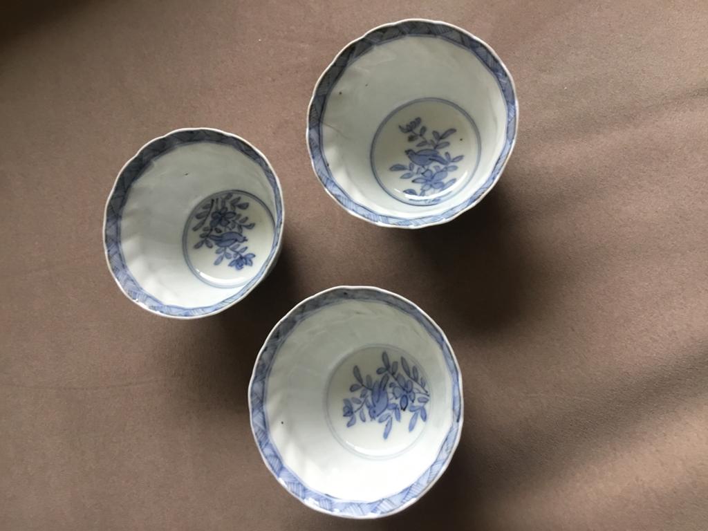 3 kangxi antieke kopjes theekop chinees chinese, Ophalen of Verzenden