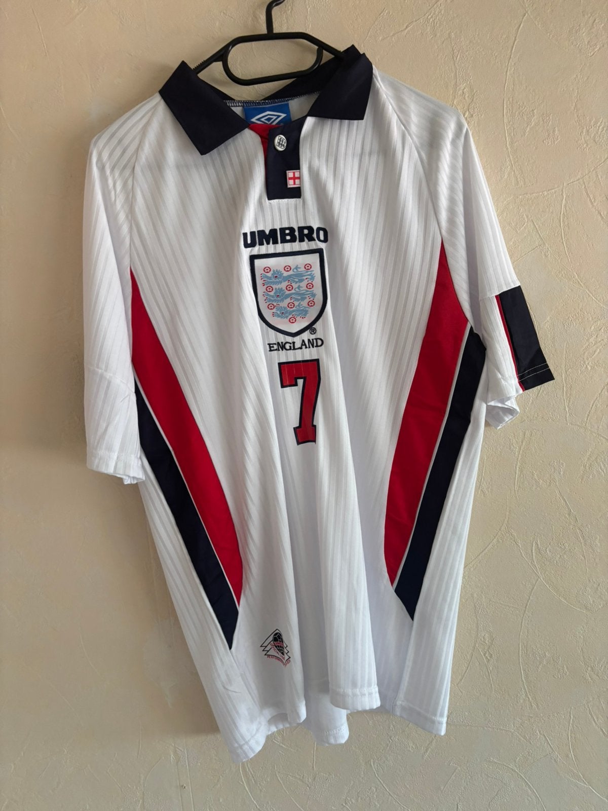 Gesigneerd Beckham shirt - Engeland #7, Maat 52/54 (L), Wit, Ophalen of Verzenden, Zo goed als nieuw