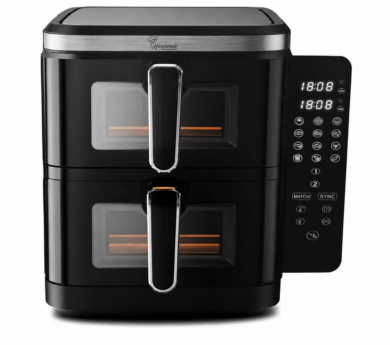 Harmonie Airfryer 11L met 2 Schuifbakken - Digitaal ex btw, Ophalen of Verzenden, Nieuw, Airfryer XXL